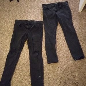 2 PAIRS Black Skinny Jeans Size 34/32